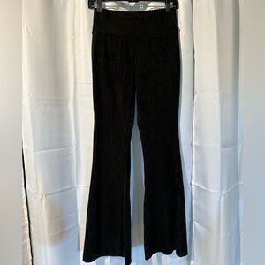 Velvet Black Stretchy Flare Pants